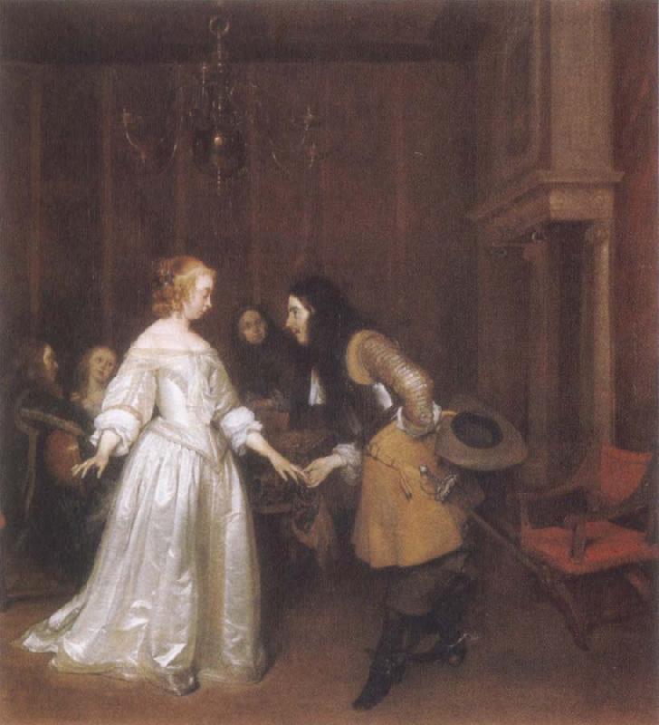 Gerard Ter Borch Dancing Couple oil painting image